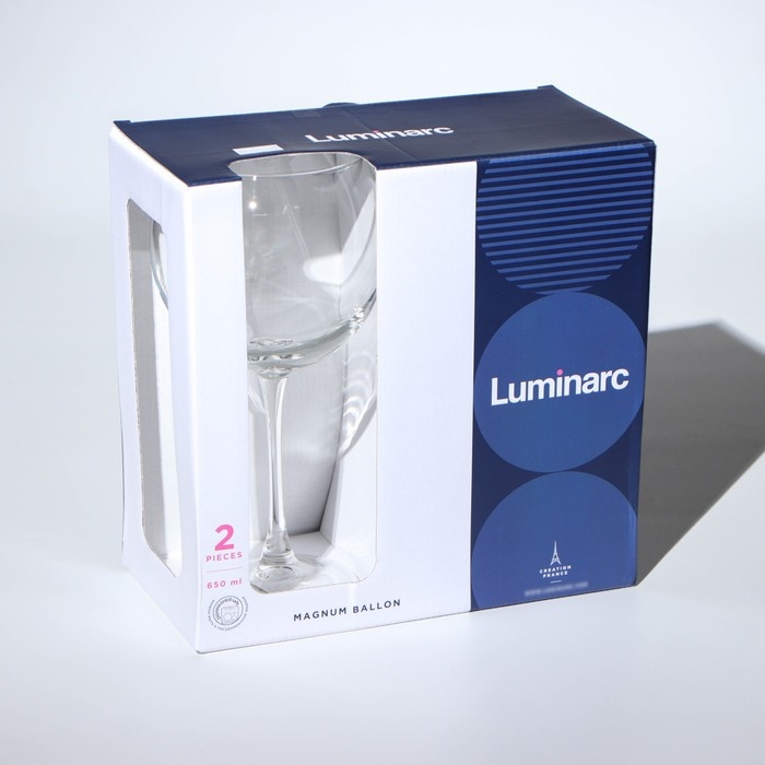 Набор стеклянных бокалов для вина «Магнум Баллон», 650 мл, 2 шт Набор стеклянных бокалов для вина «Магнум Баллон», 650 мл, 2 шт