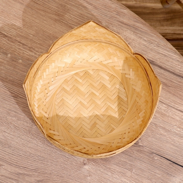 Вазочка плетёная, из бамбука 27х27х13 см