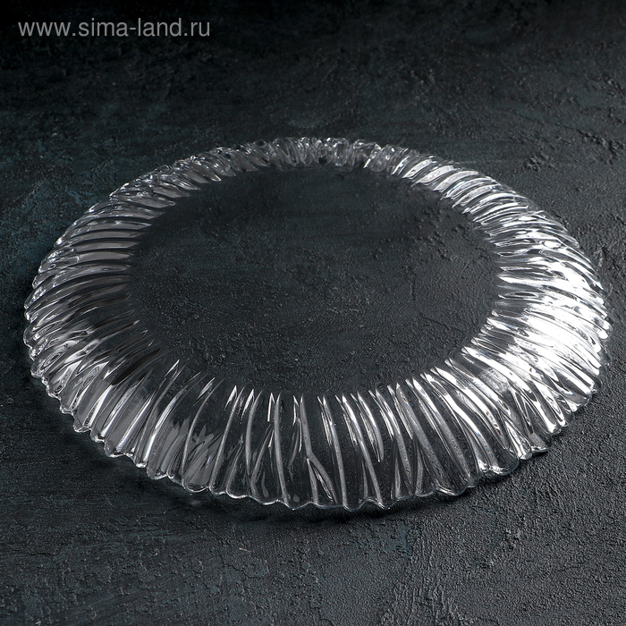 Тарелка стеклянная Aurora, d=31,5 см, цвет прозрачный Тарелка стеклянная Aurora, d=31,5 см, цвет прозрачный