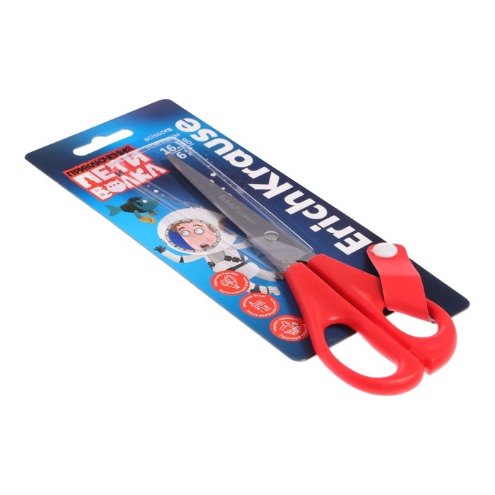Ножницы детские ErichKrause Ножницы детские ErichKrause "Приключения Пети и Волка", 16.5 см, закруглённые концы лезвий, эргономичные ручки, ударопрочный пластик, МИКС