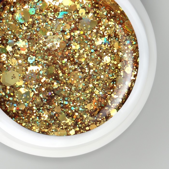 Гель-лак для ногтей, сияющий, 3-х фазный, 5 мл, LED/UV, цвет золотистый Гель-лак для ногтей, сияющий, 3-х фазный, 5 мл, LED/UV, цвет золотистый