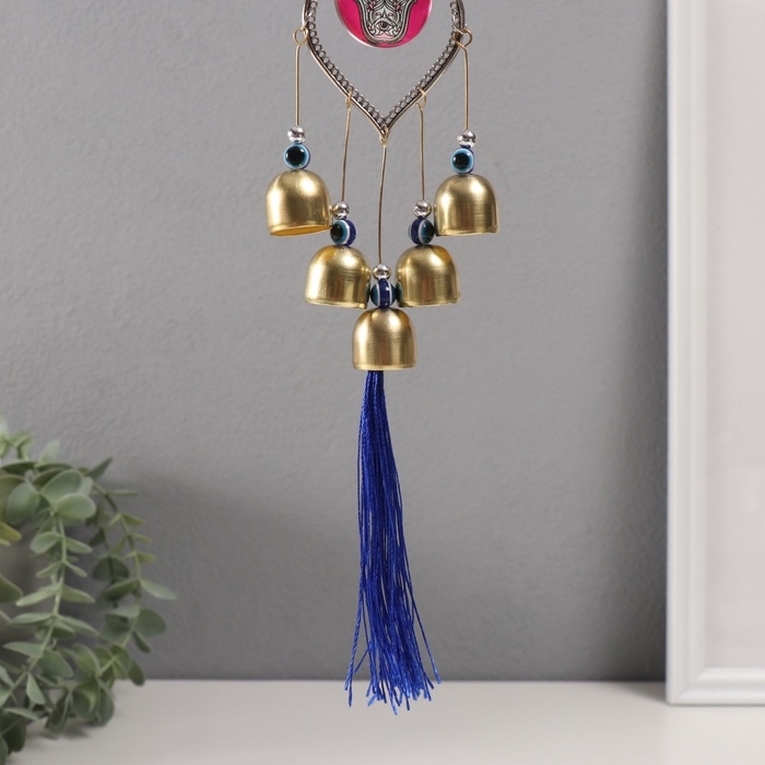 Музыка ветра металл от сглаза Музыка ветра металл от сглаза "Рука Фатимы" 5 колокольчиков 36 см