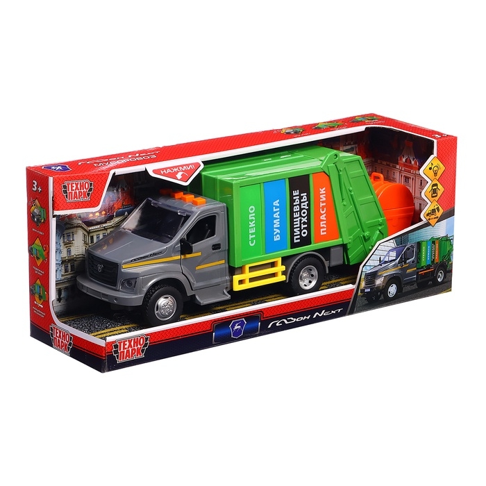 Машинка - мусоровоз «ГАЗОН NEXT» 22 см, инерция, свет, звук Машинка - мусоровоз «ГАЗОН NEXT» 22 см, инерция, свет, звук