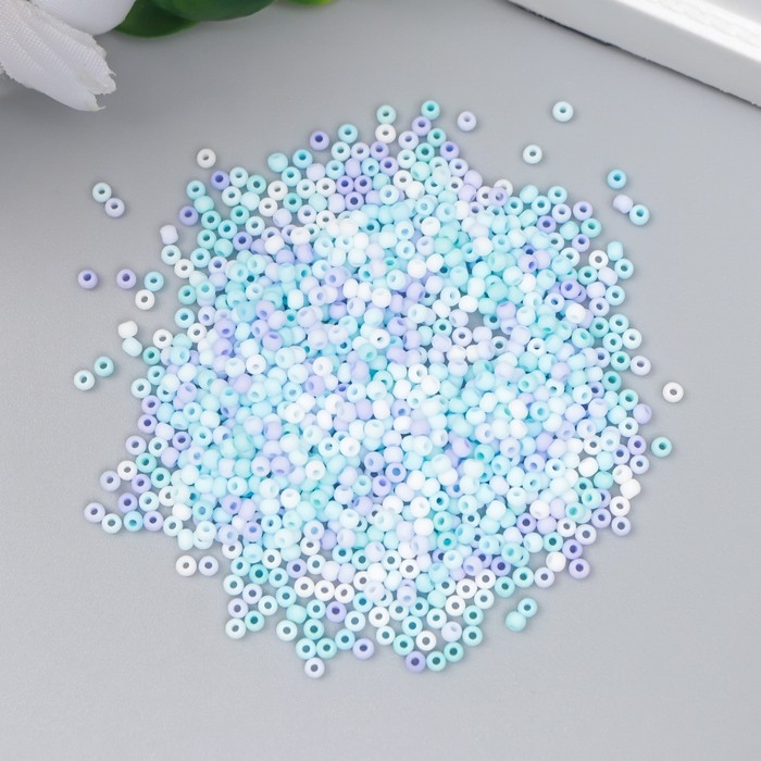 Бисер стекло 11/0  Бисер стекло 11/0 "Матовый. Меланж голубой" 10 гр