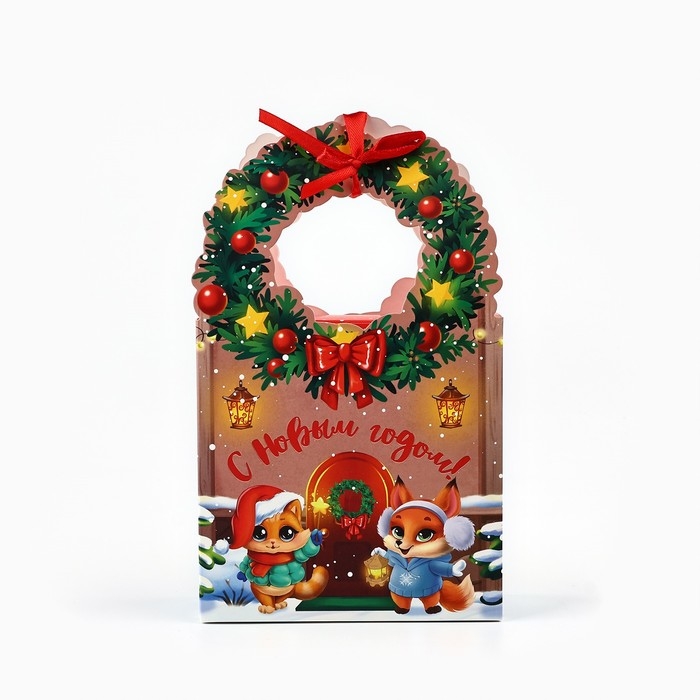 Коробка новогодняя складная «Новогодний домик» 12.3 х 21 х 5.3 см, Новый год Коробка новогодняя складная «Новогодний домик» 12.3 х 21 х 5.3 см, Новый год