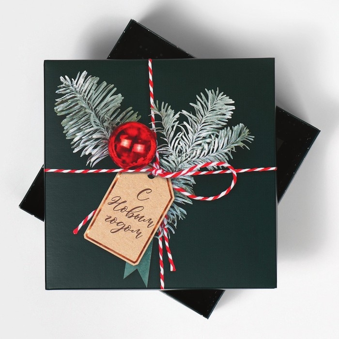 Коробка новогодняя складная «Новогодняя посылка», 17 х 17 х 7 см, Новый год Коробка новогодняя складная «Новогодняя посылка», 17 х 17 х 7 см, Новый год