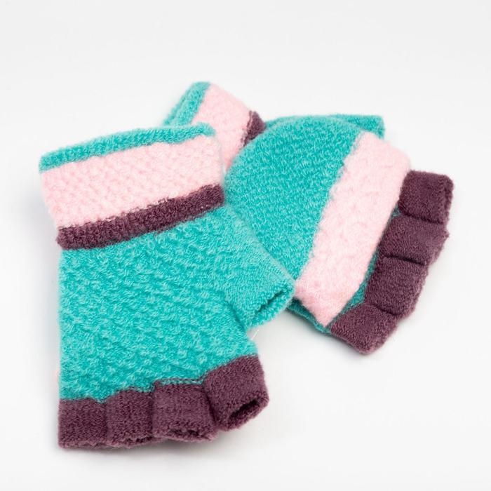 Варежки-митенки детские MINAKU, 14 см,  цв.зеленый Варежки-митенки детские MINAKU, 14 см,  цв.зеленый