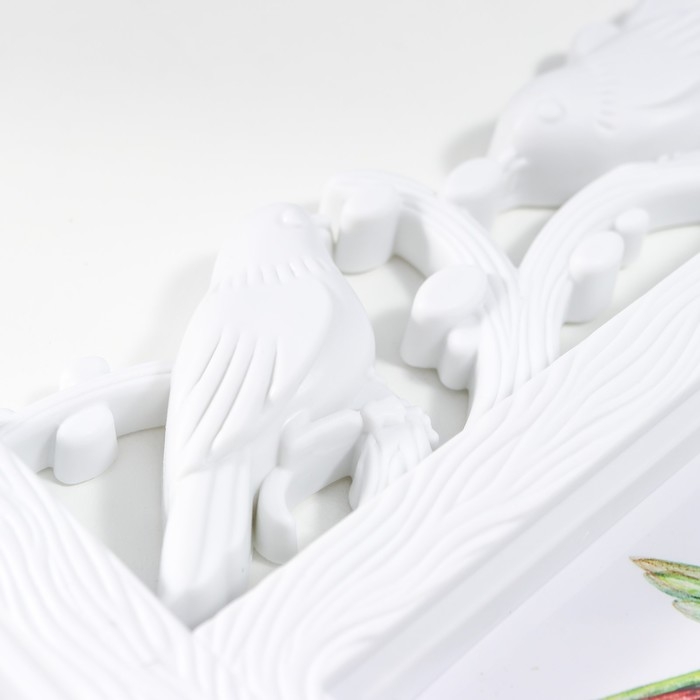 Фоторамка пластик на 2 фото 10х15 см Фоторамка пластик на 2 фото 10х15 см "Птицы на веточке" белая 17,5х29,5 см