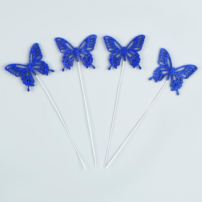 Набор топперов «Бабочки», цвет синий Набор топперов «Бабочки», цвет синий