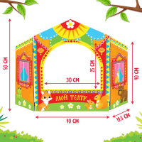 Ширма для кукольного театра. «Зверушки» настольный, оранжевый