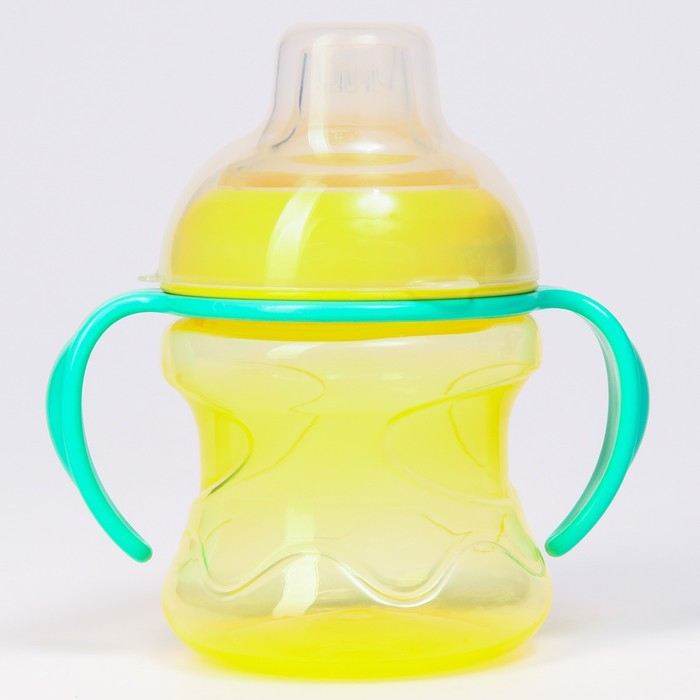 Поильник - непроливайка детский с мягким носиком, 250 мл., с ручками, цвет МИКС