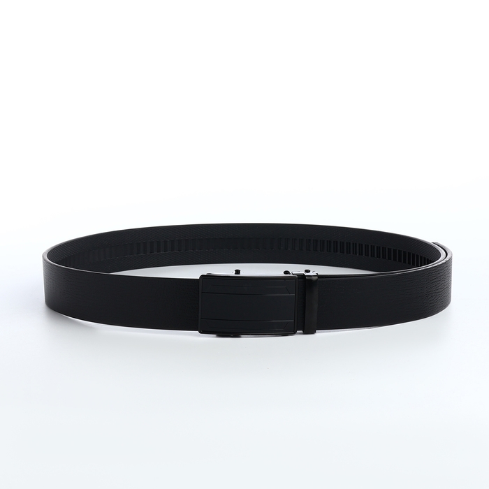 Ремень мужской, ширина 3,5 см, пряжка автомат, цвет чёрный