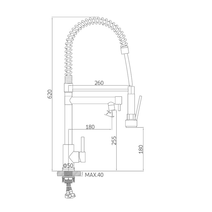 Cмеситель для кухни Accoona A5490-2, многофункциональный, гибкий излив, хром Cмеситель для кухни Accoona A5490-2, многофункциональный, гибкий излив, хром