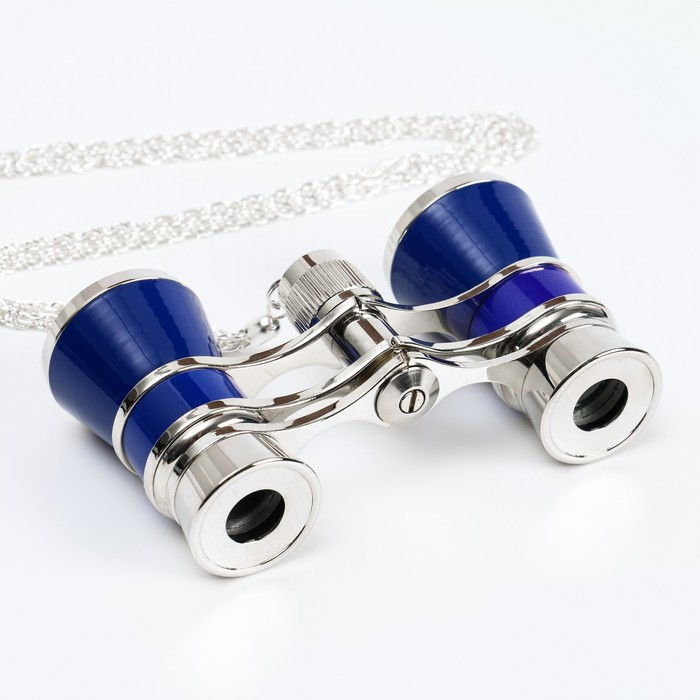 Бинокль театральный 3х25, хромированный, цвет синий Бинокль театральный 3х25, хромированный, цвет синий