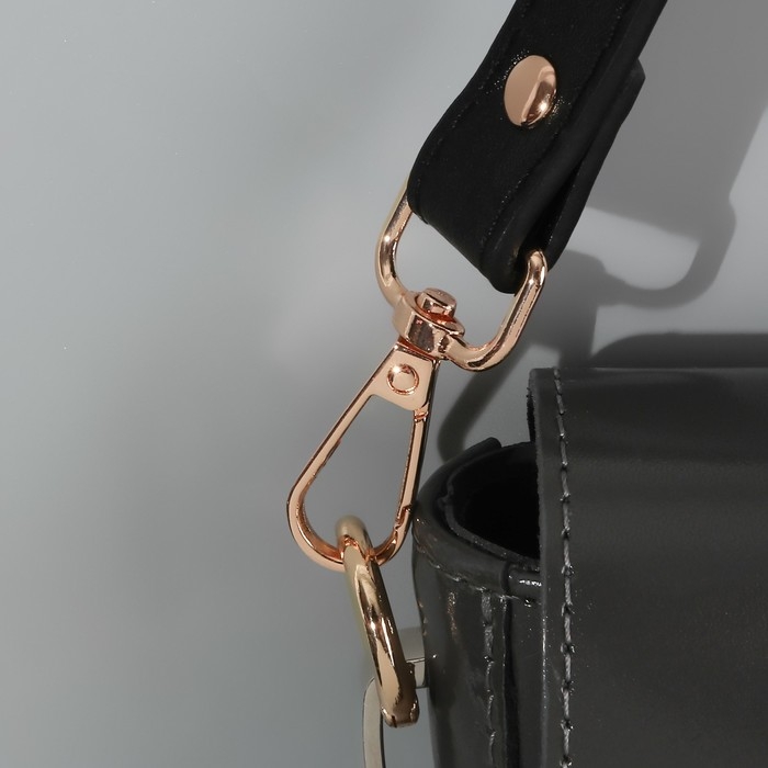 Ручка для сумки, с карабинами, 60 ± 1 см × 2 см, цвет чёрный Ручка для сумки, с карабинами, 60 ± 1 см × 2 см, цвет чёрный