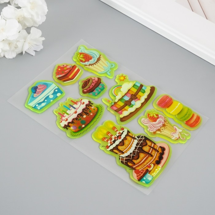 Наклейка силикон на стекло фосфорная Наклейка силикон на стекло фосфорная "Сладости" 20х16 см