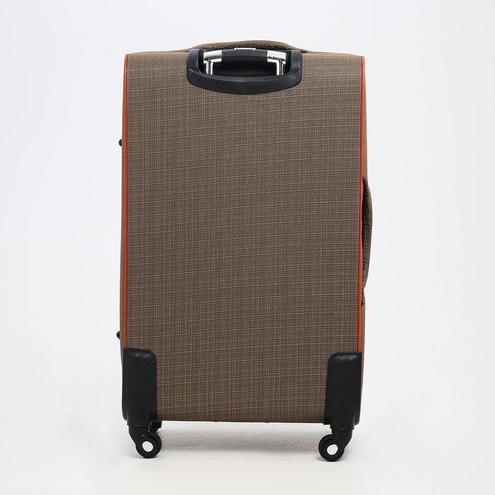 Чемодан большой 95 л (L), отдел на молнии, с расширением, кодовый замок, 3 колеса, 2 наружных кармана, цвет коричневый Чемодан большой 95 л (L), отдел на молнии, с расширением, кодовый замок, 3 колеса, 2 наружных кармана, цвет коричневый