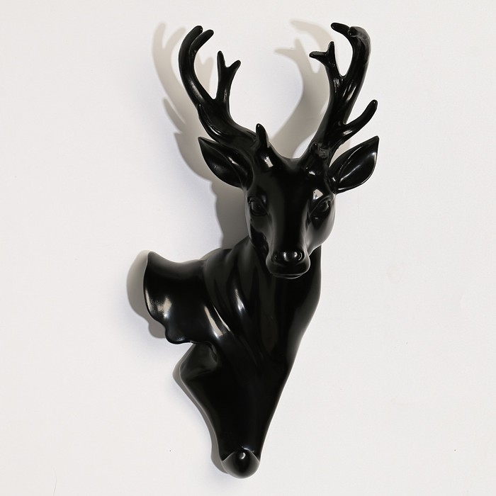 Декор настенный-вешалка Декор настенный-вешалка "Олень" 30 x 14 см, черный