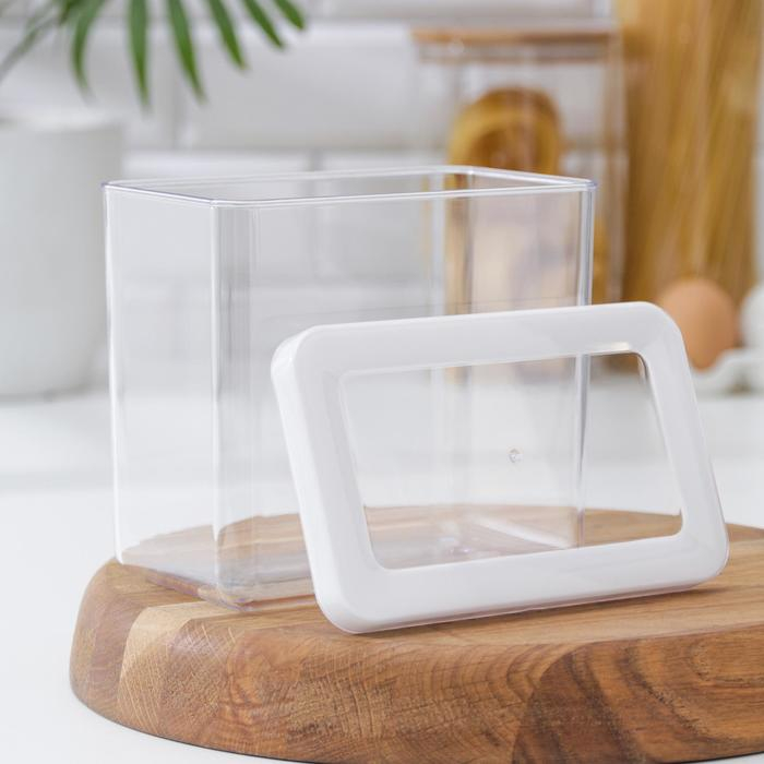 Контейнер для сыпучих продуктов &laquo;Степ&raquo;, 1.7 л, 16&times;10&times;14 см, цвет белый