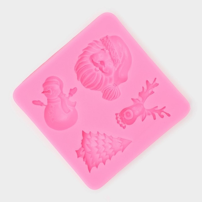 Молд новогодний «Новогодний антураж», силикон, 7,5×7,2 см Молд новогодний «Новогодний антураж», силикон, 7,5×7,2 см