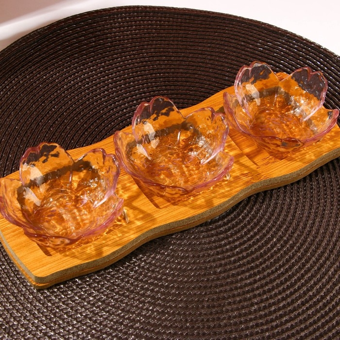 Соусники на подставке «Сакура», 3 шт Соусники на подставке «Сакура», 3 шт