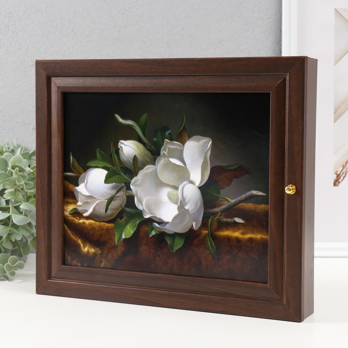 Ключница Ключница "Белые цветы" венге 26х31 см МИКС