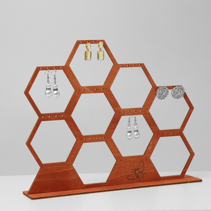 Подставка для украшений &laquo;Соты&raquo;, 28&times;5,5&times;23 см, фанера, цвет полисандр