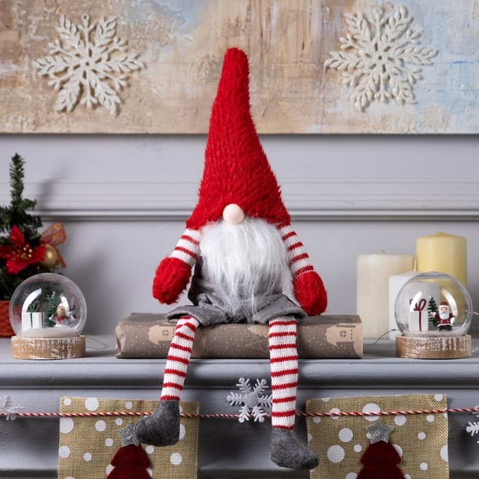 Светодиодная фигура «Гном с бородой» 14 × 47 × 9 см, текстиль, батарейки AG10х3 (в комплекте), свечение тёплое белое Светодиодная фигура «Гном с бородой» 14 × 47 × 9 см, текстиль, батарейки AG10х3 (в комплекте), свечение тёплое белое