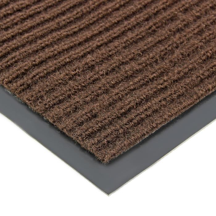 Коврик придверный влаговпитывающий, ребристый, «Стандарт», 90×120 см, цвет коричневый Коврик придверный влаговпитывающий, ребристый, «Стандарт», 90×120 см, цвет коричневый