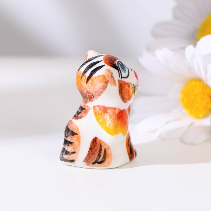 Сувенир «Кот с бантом», 3 см, цвет, гжель Сувенир «Кот с бантом», 3 см, цвет, гжель