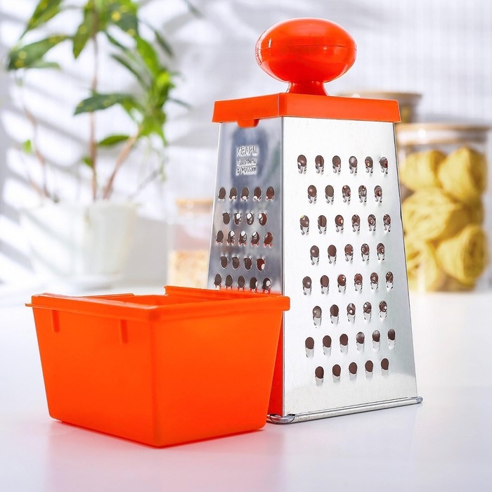 Тёрка Доляна «Комфорт», 4 грани, с контейнером 450 мл, ручка круглая, 28×12×9 см, цвет МИКС Тёрка Доляна «Комфорт», 4 грани, с контейнером 450 мл, ручка круглая, 28×12×9 см, цвет МИКС