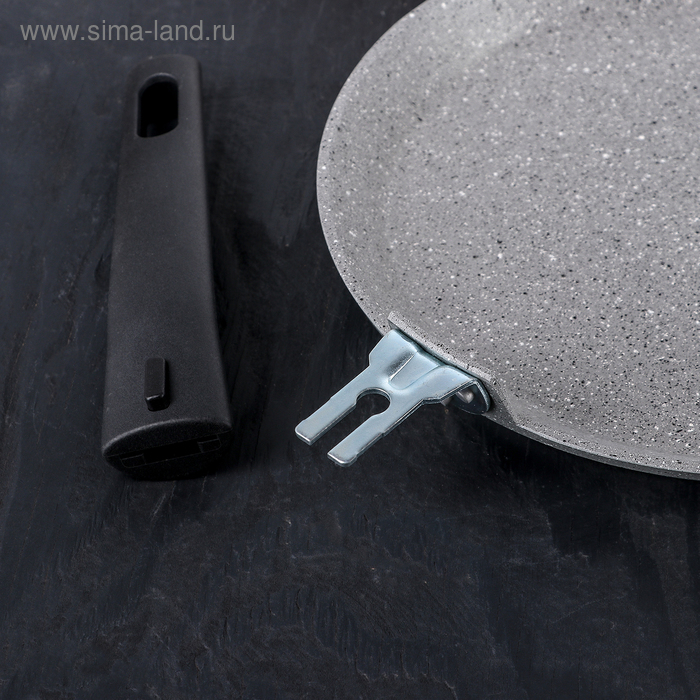 Сковорода блинная, d=24 см, пластиковая ручка, антипригарное покрытие, цвет светлый мрамор Сковорода блинная, d=24 см, пластиковая ручка, антипригарное покрытие, цвет светлый мрамор