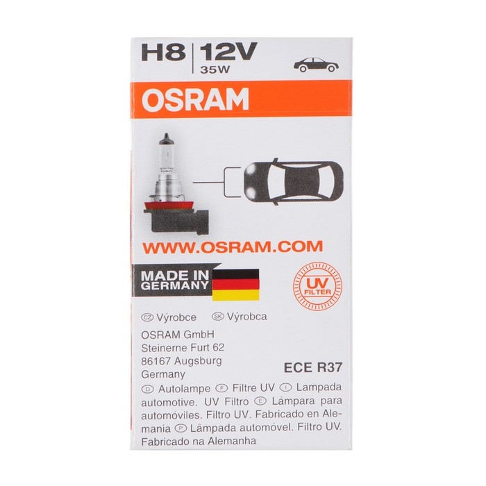 Лампа автомобильная Osram, H8, 12 В, 35 Вт, 64212 Лампа автомобильная Osram, H8, 12 В, 35 Вт, 64212