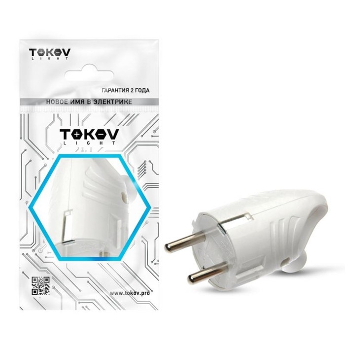 Вилка электрическая с кольцом TOKOV ELECTRIC, с з/к, 16А, 250В, IP20, белая, TKL-PLUZR-C01 Вилка электрическая с кольцом TOKOV ELECTRIC, с з/к, 16А, 250В, IP20, белая, TKL-PLUZR-C01