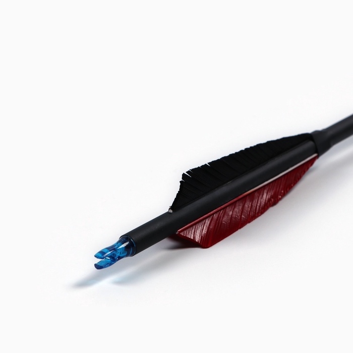 Набор стрел для лука 3 шт, карбон, черная, оперение - красное, 80 см Набор стрел для лука 3 шт, карбон, черная, оперение - красное, 80 см