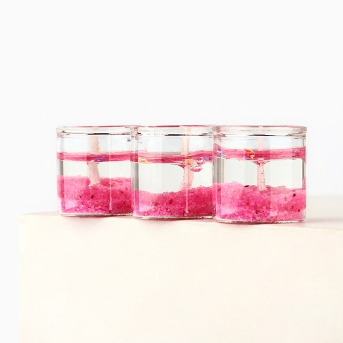 Свечи гелевые новогодние «Мечтай» на Новый год на Новый год, 3 шт, розовые, 2,5 х2,5 х 2,5 см Свечи гелевые новогодние «Мечтай» на Новый год на Новый год, 3 шт, розовые, 2,5 х2,5 х 2,5 см