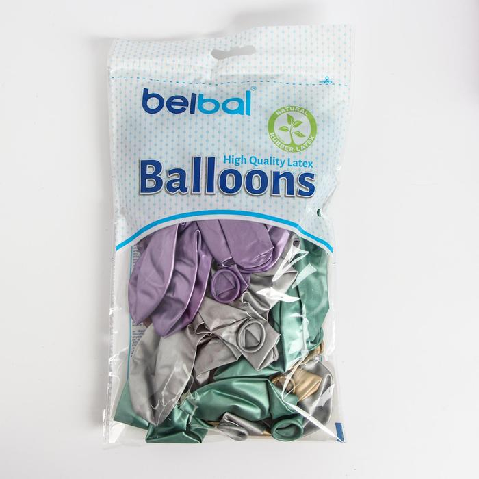 Шар латексный 14 Шар латексный 14", хром Glossy, набор 50 шт., МИКС