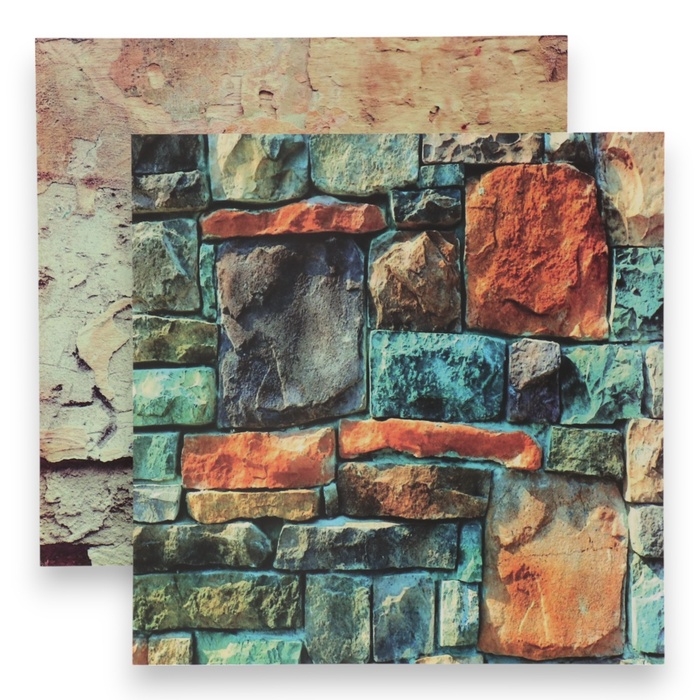 Фотофон двусторонний картон плотность 350 гр Фотофон двусторонний картон плотность 350 гр "Каменная кладка" 50х50 см