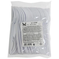 Вилка одноразовая 162мм, бел., кукурузный крахмал, 50шт/уп