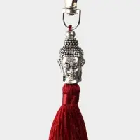 Брелок-кисточка "Будда" 17 см, цв. бордовый, серебристый Брелок-кисточка "Будда" 17 см, цв. бордовый, серебристый