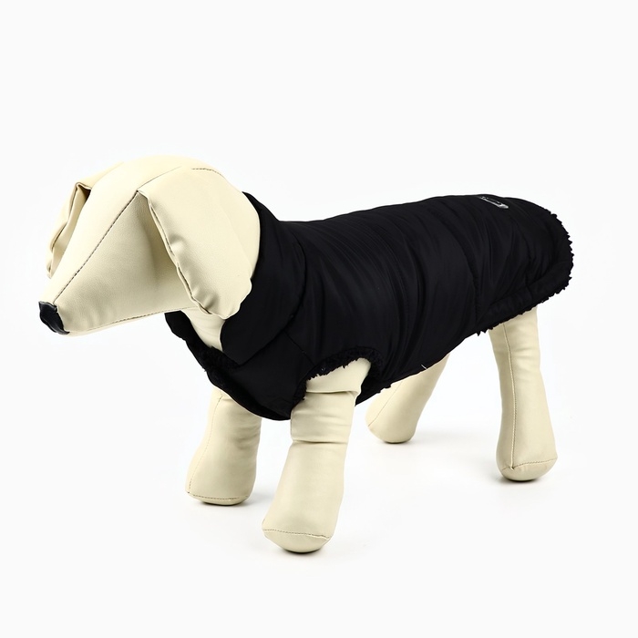 Одежда для собак. Куртка зимняя «Тёплая зима», чёрная, размер S