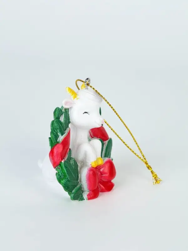 Елочная игрушка, полистоун &laquo;Козлик в венке&raquo;, 5 шт.
