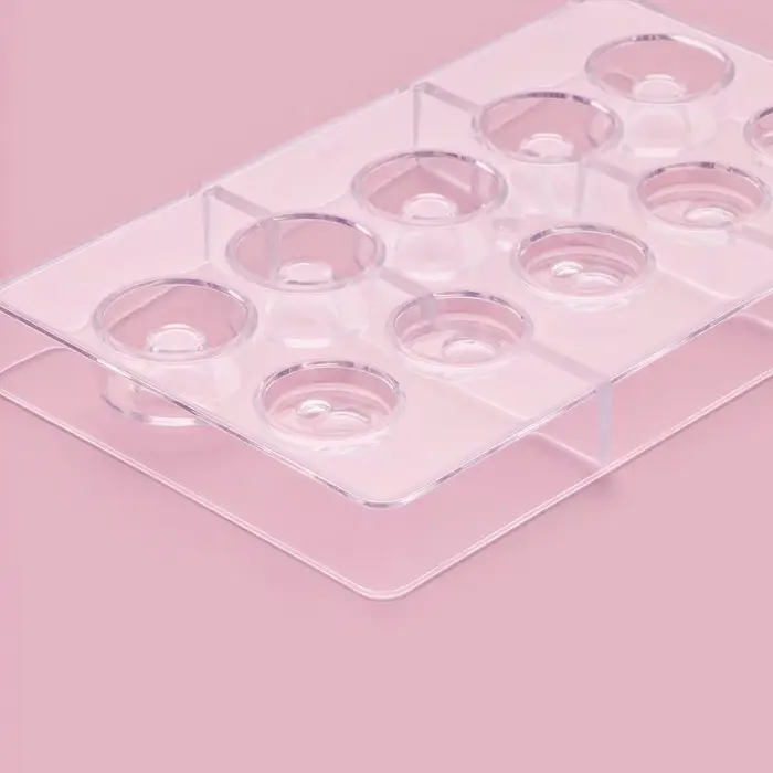 Форма для конфет и шоколада &laquo;Бабл&raquo;, 10 ячеек, 20&times;12&times;2.5 см, d=2.5 см, d=2.7 см, пластик, прозрачная