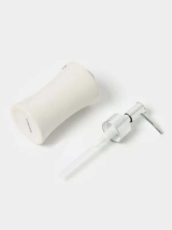 Аксессуары для ванной Доляна &laquo;Стразы. Капельки&raquo;, 4 предмета, дозатор 200 мл, мыльница, 2 стакана, белые