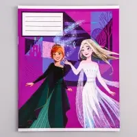 Тетрадь в клетку 12 листов, 5 видов МИКС, обложка мелованная бумага, &laquo;Холодное сердце&raquo;