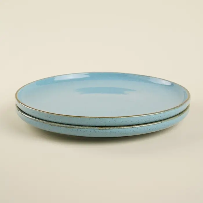 Тарелки SL Home &laquo;Аззура&raquo;, d=25.5 см, набор 2 шт., фарфор, бирюзовые