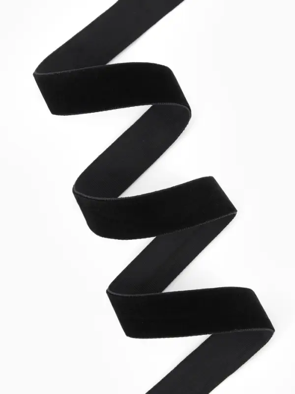 Лента бархатная, 15 мм, 18&plusmn;1 м, чёрная №03