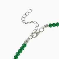 Чокер из бисера &laquo;Хрусталь&raquo;, зелёный в серебре, 36 см + 5 см доп, цепочка