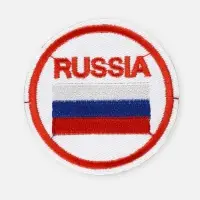 Термоаппликация Russia, d=6 см, фасовка 10 шт., разноцветная