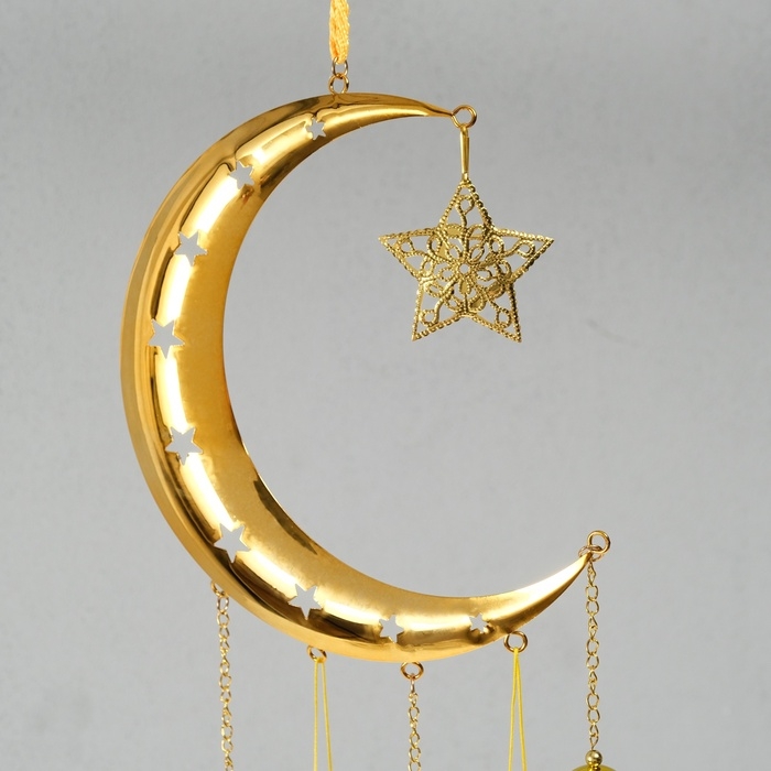 Музыка ветра металл Музыка ветра металл "Полумесяц и ангелочки" 3 колокольчика 2,5х20х67 см